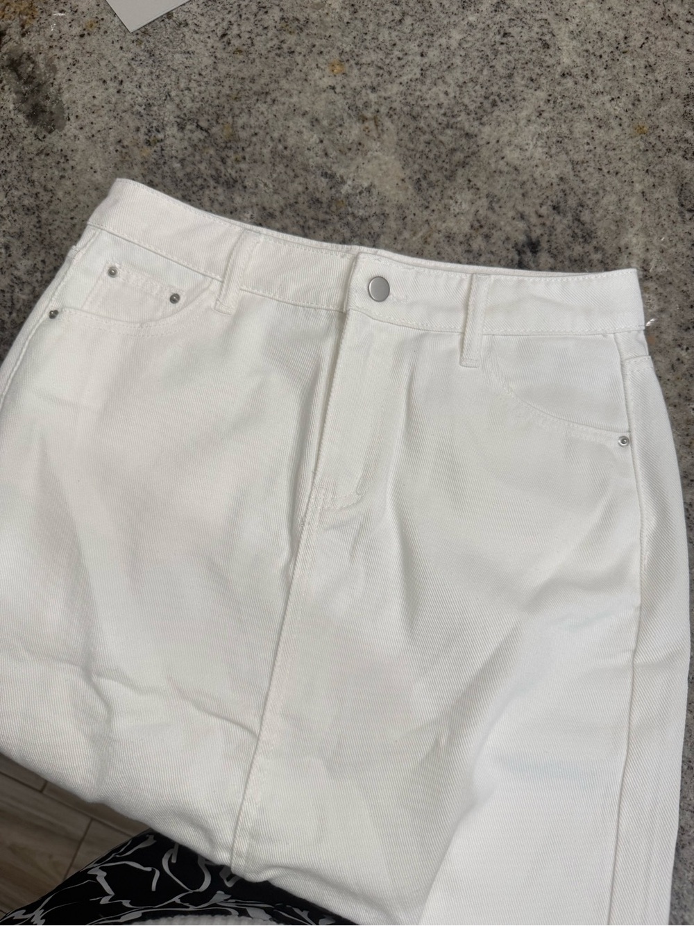 Women's White Maxi Front-Slit Skirt - Picture 4 of 5
